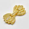 Brass Micro Pave Cubic Zirconia Fold Over Clasps KK-K180-06-2