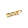 Brass Micro Pave Cubic Zirconia Charms KK-I382-03G-I-2
