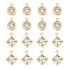 Unicraftale 16Pcs 4 Style 304 Stainless Steel Rhinestone Charms STAS-UN0055-94-1