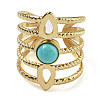 Synthetic Turquoise Finger Rings RJEW-U027-08G-03-2