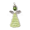 Glass Seed Beads Pendants PALLOY-MZ00381-2