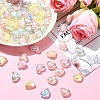 100Pcs 5 Colors Transparent Acrylic Beads TACR-YW0008-10-4