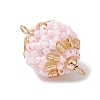 Seed Beads Loom Round Link Connector Charms PALLOY-MZ00377-02-4