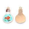 Japanese Style Print Alloy Enamel Pendants ENAM-N056-211C-RS-1