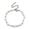 304 Stainless Steel Paperclip Chain Bracelets for Women BJEW-C046-02P-1