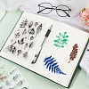 CRASPIRE 4Pcs 4 Styles Plant Clear Silicone Stamps DIY-CP0009-77-4