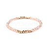 Gold-tone Miyuki Elastic Crystal Beaded Bracelet with Acrylic Tube Beads ST0993433-1