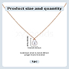 1Pc ABS Plastic Imitation Pearl Teardrop Pendant Iron Chain Necklaces NJEW-LP0009-35-2