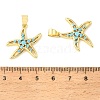 Brass Micro Pave Sky Blue Cubic Zirconia Pendants CU-CBA6938-05G-06-3