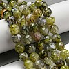 Faceted Natural Fire Crackle Agate Beads Strands G-F447-12mm-J06-2