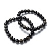 Natural Golden Sheen Obsidian Stretch Beaded Bracelets G-A185-01P-2