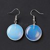 Opalite Flat Round Dangle Earrings EJEW-D188-03P-01-3