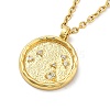 304 Stainless Steel Cubic Zirconia Constellation Flat Round Pendants STAS-S145-01L-2