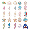 50Pcs 25 Styles Ocean Theme Alloy Enamel Pendants ENAM-HY0001-54-1