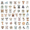 50Pcs Animals with Glasses PVC Adhesive Waterproof Stickers Self-Adhesive Stickers PW-WGB3F98-01-2