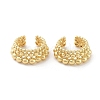 Round Ball Brass Cuff Earrings EJEW-D088-13G-1