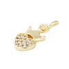 Rack Plating Brass Micro Pave Clear Cubic Zirconia Charms KK-Z060-18G-2