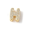 Brass Micro Pave Clear Cubic Zirconia Initial Multi-strand Links KK-S520-01G-08-1