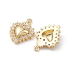 Rack Plating Brass Micro Pave Clear Cubic Zirconia Pendants KK-L155-52G-3