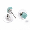 Natural Amazonite Ear Studs EJEW-K091-01P-05-3