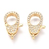 Brass Micro Pave Cubic Zirconia Lobster Claw Clasps ZIRC-O038-22G-1