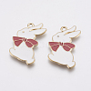 Zinc Alloy Enamel Bunny Pendants X-PALLOY-I124-29G-1