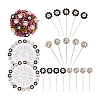 Alloy Rhinestone Flower Long Pins FIND-WH0111-322-7