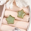 Natural Green Aventurine Stud Earrings EJEW-H153-01G-03-4