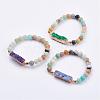 Natural Amazonite Stretch Bracelets BJEW-JB03163-1