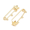 Star Brass Brooch Findings LS-KK-Z132-01G-02-2