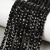 Natural Black Tourmaline Beads Strands X-G-P612-B01-01-1
