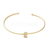 Rack Plating Brass Micro Pave Clear Cubic Zirconia Letter Open Cuff Bangles BJEW-A018-01G-E-2