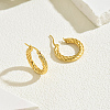 Elegant Stainless Steel Twisted Texture Hoop Earrings SE4228-5-1