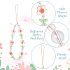 GOMAKERER 3Pcs 3 Colors Flower Plastic Beaded Mobile Phone Lanyard Wrist Strap FIND-GO0001-40-4