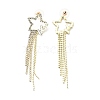 Clear Cubic Zirconia & Crystal Rhinestone Long Dangle Stud Earrings EJEW-C037-06A-LG-2