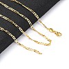 2mm Rack Plating Brass Figaro Chain Necklaces for Women Men MAK-L044-34G-1