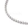 Rhodium Plated 925 Sterling Silver Ball Chain Necklace for Women NJEW-A014-03P-3