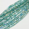 Electroplate Glass Beads Strands X-EGLA-D018-8x8mm-53-1