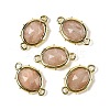 Natural Sunstone Faceted Oval Connector Charms G-I382-04G-03-1