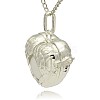 Silver Color Plated Brass Hollow Heart Cage Pendants KK-J241-06S-2