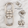 AHANDMAKER 2Pcs 2 Sizes 304 Stainless Steel Double Eye Swivel Clasps STAS-GA0001-09-5