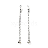 Brass Enamel ABS Imtation Pearl End with Chain KK-B129-27P-01-1