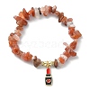 Natural & Synthetic Mixed Gemstone Chips Beaded Stretch Bracelet BJEW-JB09587-2