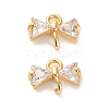 Brass Cubic Zirconia Connector Charms KK-D300-10G-1