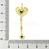 Heart Real 18K Gold Plated Rack Plating Brass Micro Pave Cubic Zirconia Pendants KK-S396-09D-3