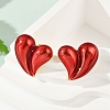 Brass Enamel Stud Earrings for Women EJEW-A126-01G-1