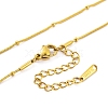 Ion Plating(IP) Initial Letter 304 Stainless Steel Pendant Necklace NJEW-R265-05G-W-4