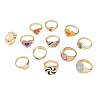 Mixed Style Alloy Enamel Finger Rings for Women RJEW-MSMC002-16-1