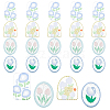 CHGCRAFT 24Pcs 4 Style Transparent Printed Acrylic Pendants TACR-CA0001-12-1