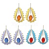 3 Pairs 3 Colors Handmade Seed Dangle Earrings EJEW-MZ00223-1